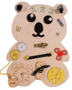 Tablă Montessori din lemn Moni Toys - Bear