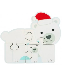 Puzzle din lemn Orange Tree Toys - Urși polari