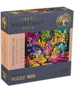 Puzzle din lemn Trefl de 1000 piese - Pisoi colorat 