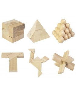 Puzzle-uri din lemn pentru copii Goki - 24 buc., in punga de bumbac