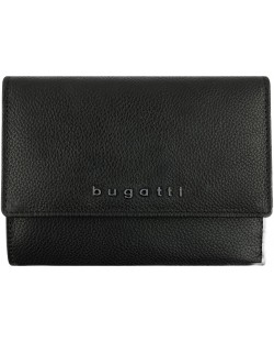 Portofel de dama din piele Bugatti Bella - Flip, RFID protecţie, negru
