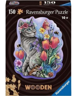 Puzzle din lemn Ravensburger din  150 piese - Pisicuță de primăvară