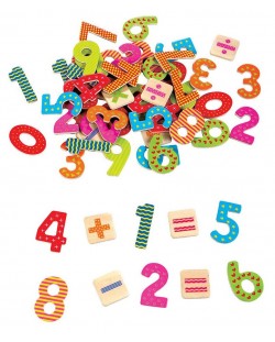 Set de joaca Lelin - Magneti din lemn , Cifre si semne