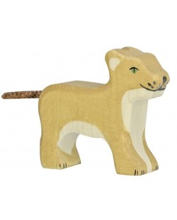 Figurină din lemn Holztiger - Leu mic în picioare
