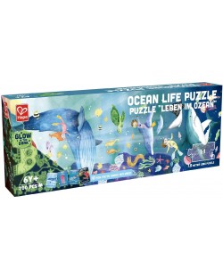 Hape Puzzle panoramic din lemn de 200 de piese - Oceanul