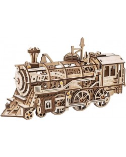 Puzzle 3D din lemn Robo Time din 350 de piese - Locomotivă