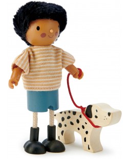 Păpușă din lemn Tender Leaf Toys - Dl Forrester cu câine 