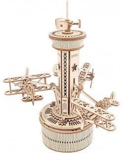  Puzzle 3D din lemn Robo Time de 255 de piese – Turnul de control al aerului