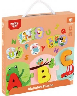 Puzzle din lemn Tooky toy - Alfabetul englez