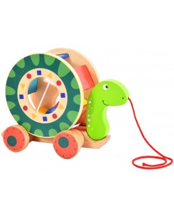 Jucărie din lemn Acool Toy - Turtle sorter cu roți