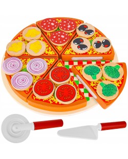 Set din lemn Kruzzel - Pizza cu accesorii