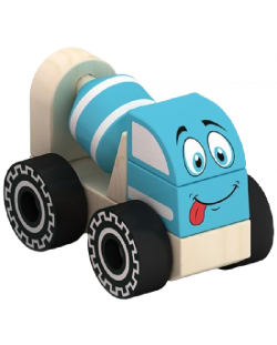 Jucărie de asamblare din lemn Acool Toy - Camion de beton, 3 piese