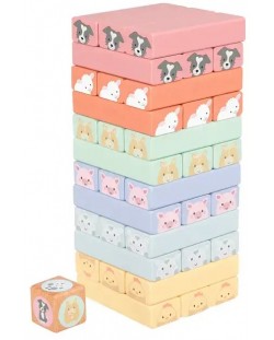 Joc din lemn Orange Tree Toys - Jenga, Animale de fermă