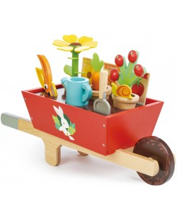 Set de jucării din lemn Tender Leaf Toys - Cărucior de grădinărit cu accesorii