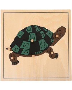 Puzzle din lemn cu animale Smart Baby - Turtle