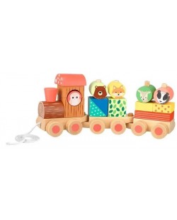 Tren din lemn Orange Tree Toys - Woodland Animals
