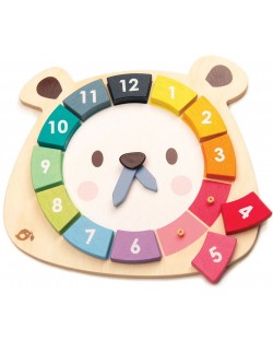 Jucărie din lemn Tender Leaf Toys - Ceas cu Ursuleț educativ