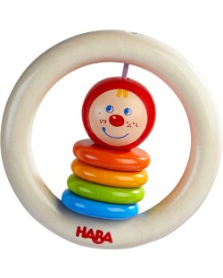 Jucărie de lemn pentru bebeluși Haba - Clovnul colorat