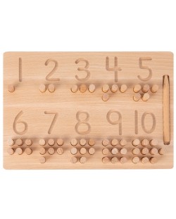 Joc din lemn Smart Baby - Învățarea numerelor, numărarea și scrierea