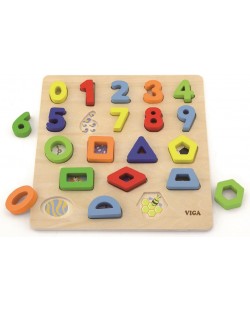 Puzzle din lemn Viga - Numere și forme