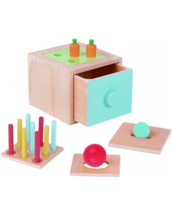 Cub de lemn 4 în 1 Tooky Toy - Montessori