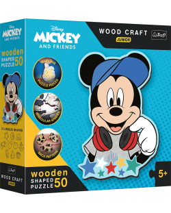 Puzzle din lemn Trefl 50 piese - În lumea lui Mickey