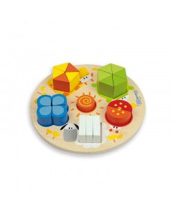 Puzzle din lemn  Andreu toys - Cifre, forme si culori