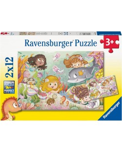 Puzzle pentru copii Ravensburger  din 2 x 12 piese - Sirenele