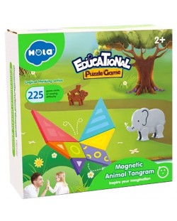 Joc inteligent pentru copii Hola toys Educational - Tangram magnetic, Animale