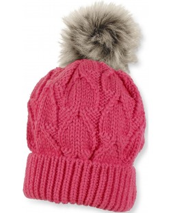 Pălărie tricotată pentru copii cu ciucuri Sterntaler - 53 cm, 2-4 ani, roz
