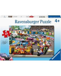 Puzzle pentru copii Ravensburger  din 60 piese - Race Track Raliu