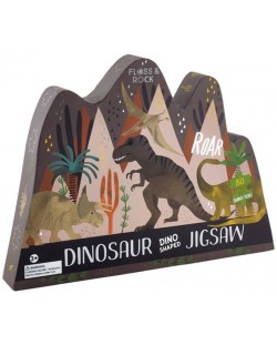 Puzzle pentru copii Floss & Rock - Dinozauri, 80 piese	