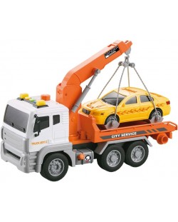 Jucarie pentru copii City Service - Camion cu macara si masina