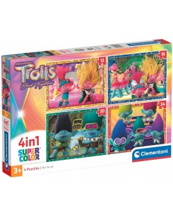 Puzzle pentru copii  Clementoni 4 в 1 - Trolls: Gang se adună