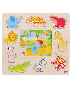 Puzzle pentru copii Goki - Animale de la grădina zoologică
