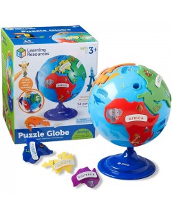 Puzzle pentru copii Learning Resources - Glob pamantesc cu continente