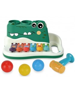 Jucărie Ocie - xilofon crocodil cu ciocan și bile, Funny 