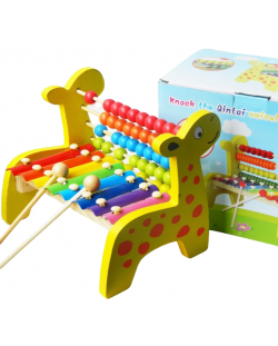 Set din lemn pentru copii Raya Toys - Xilofon și abac