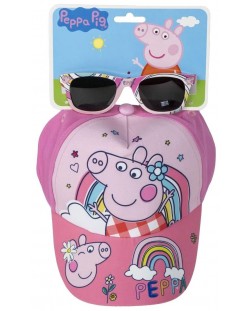 Set pentru copii Cerda - Șapcă și ochelari de soare, Peppa Pig