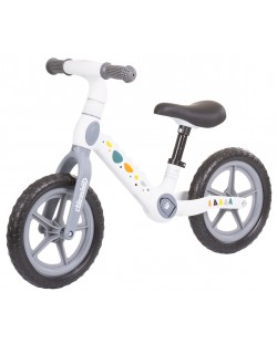 Bicicletă de echilibru pentru copii Chipolino - Dino, alb și gri