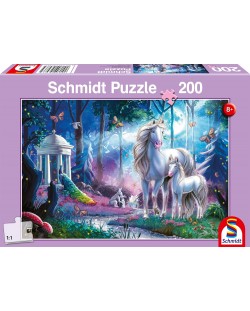 Puzzle pentru copii Schmidt din 200 de piese - Unicorn cu micul său mânz