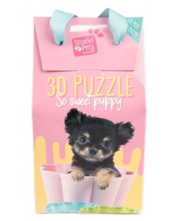 Puzzle 3D pentru copii Studio Pets - Cățeluș Chihuahua, 48 piese