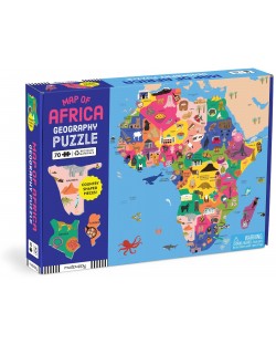 Puzzle pentru copii Mudpuppy din 70 piese - Harta Africii