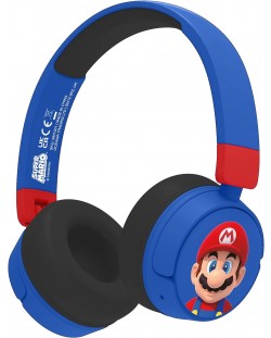 Căști pentru copii OTL Technologies - Super Mario, wireless, albastre