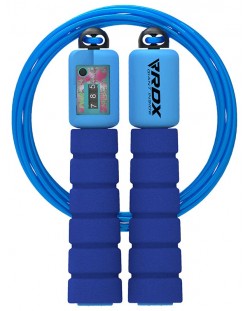 Coardă de sărituri pentru copii RDX - FP Kids, 314 cm, cu contor, albastru