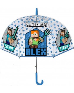 Umbrelă pentru copii Coriex Minecraft - Alb și albastru