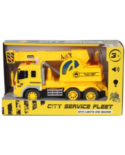 Jucărie pentru copii Moni Toys - Camion cu cabină și macara, 1:16