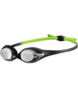Ochelari de înot pentru copii Arena - Spider JR Mirror, negru-verde