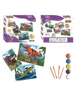 Kit creativ pentru copii Raya Toys - Tablouri de dinozauri