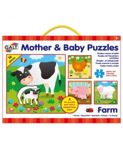 Puzzle-uri pentru copii 4 in 1 Galt - Mame si bebelusi, Ferma